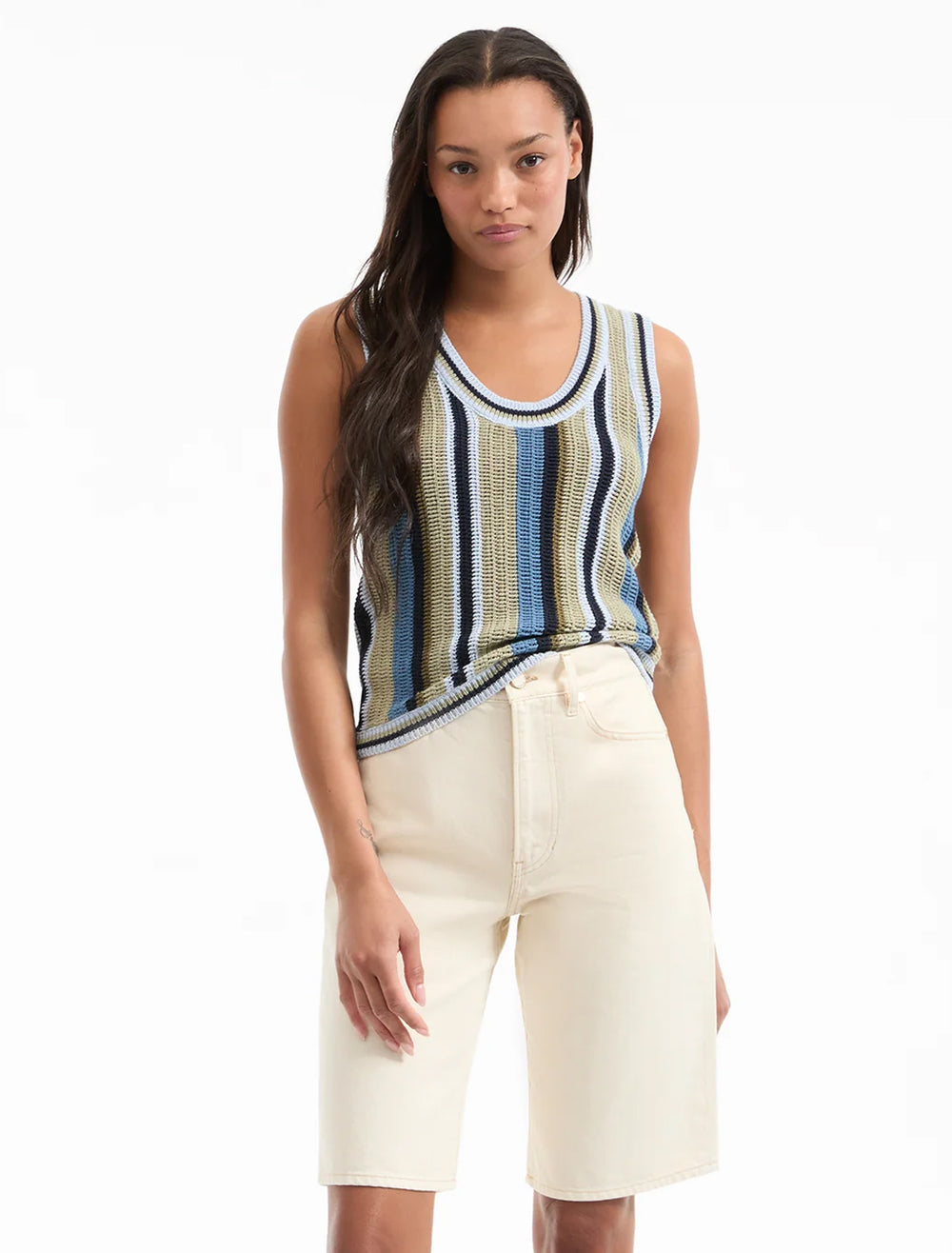 model wearing neveah knit tank