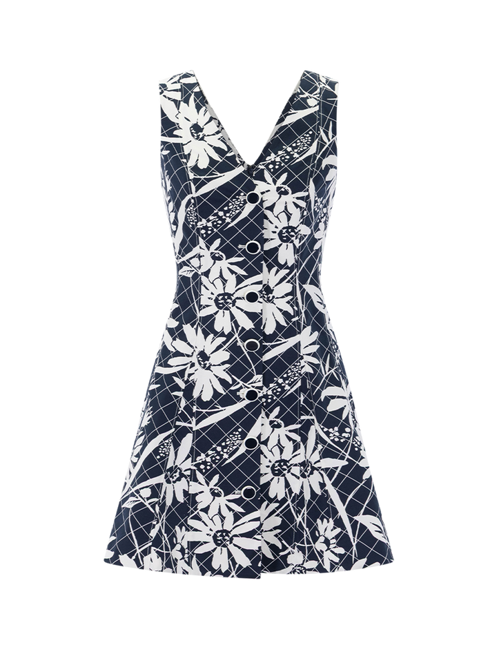 lou dress in navy floral