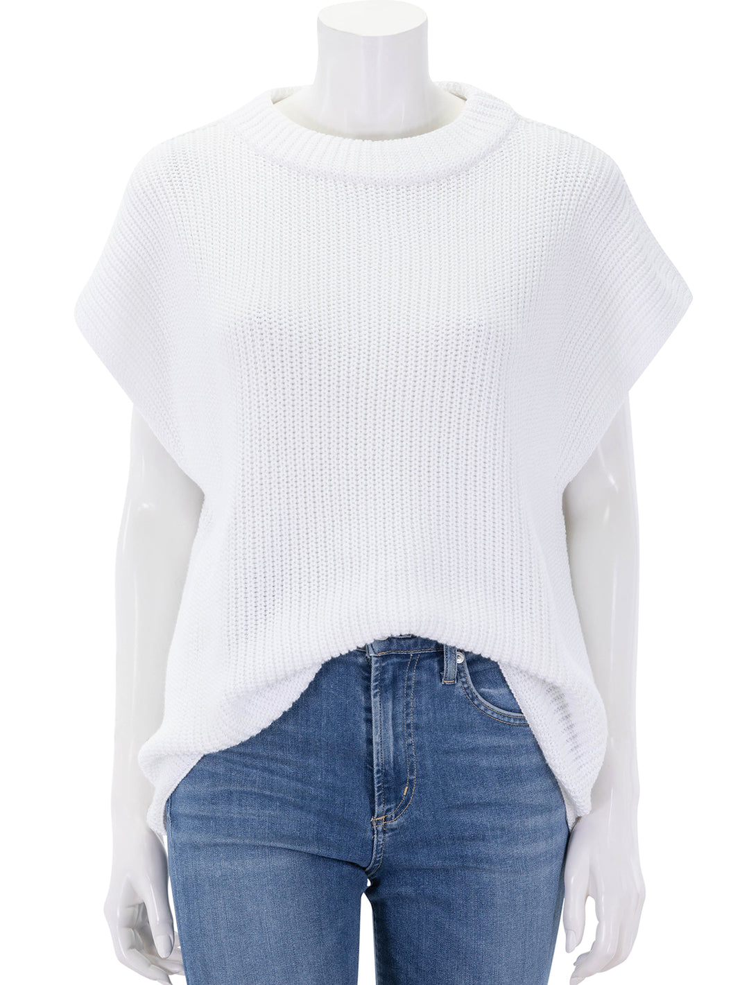 front view of montecito vest in white