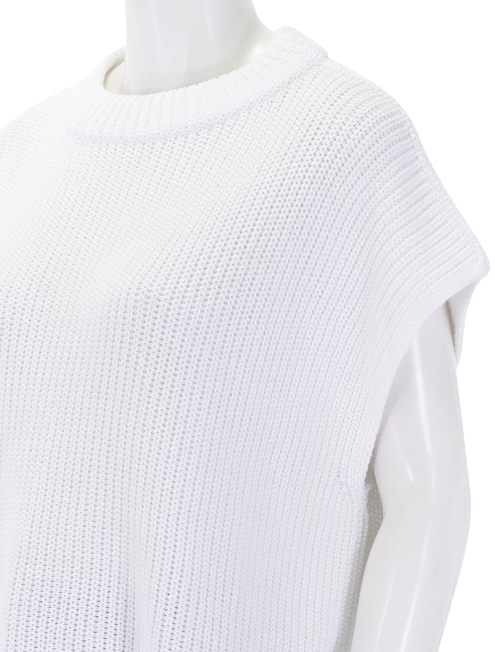 close up view of montecito vest in white