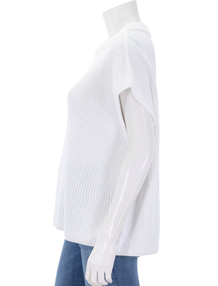 side view of montecito vest in white