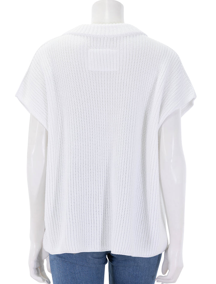 back view of montecito vest in white