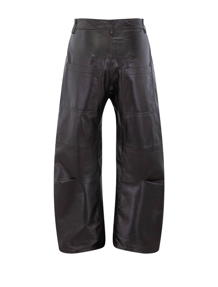 shon leather pant in dark brown