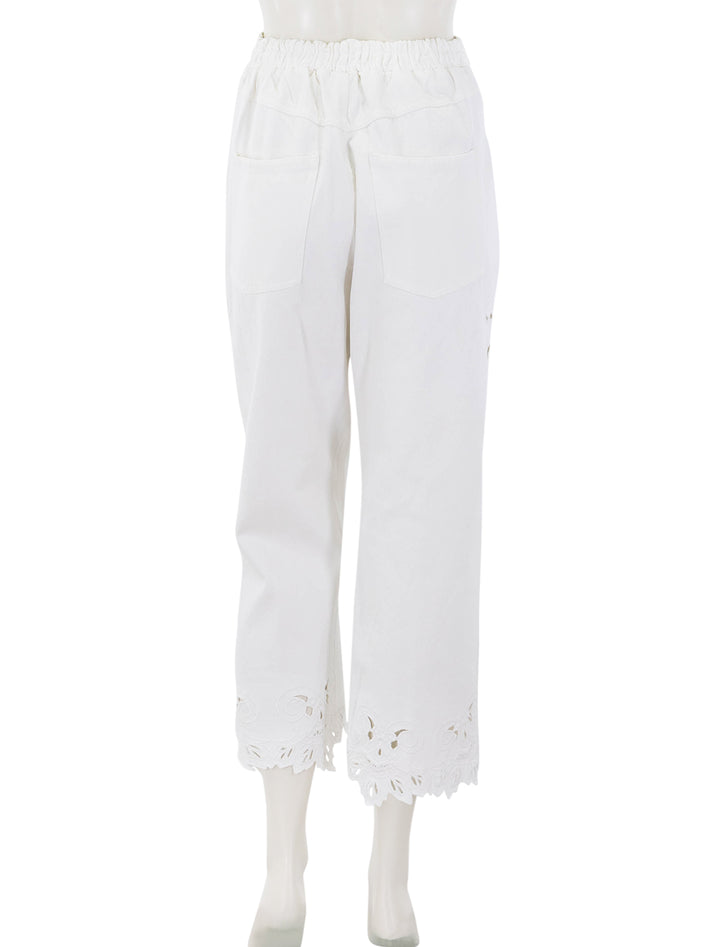 back view of cavina jeans in white