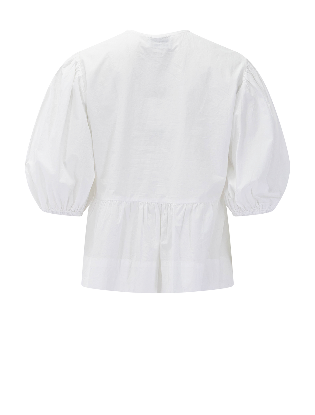 cotton poplin peplum blouse in bright white