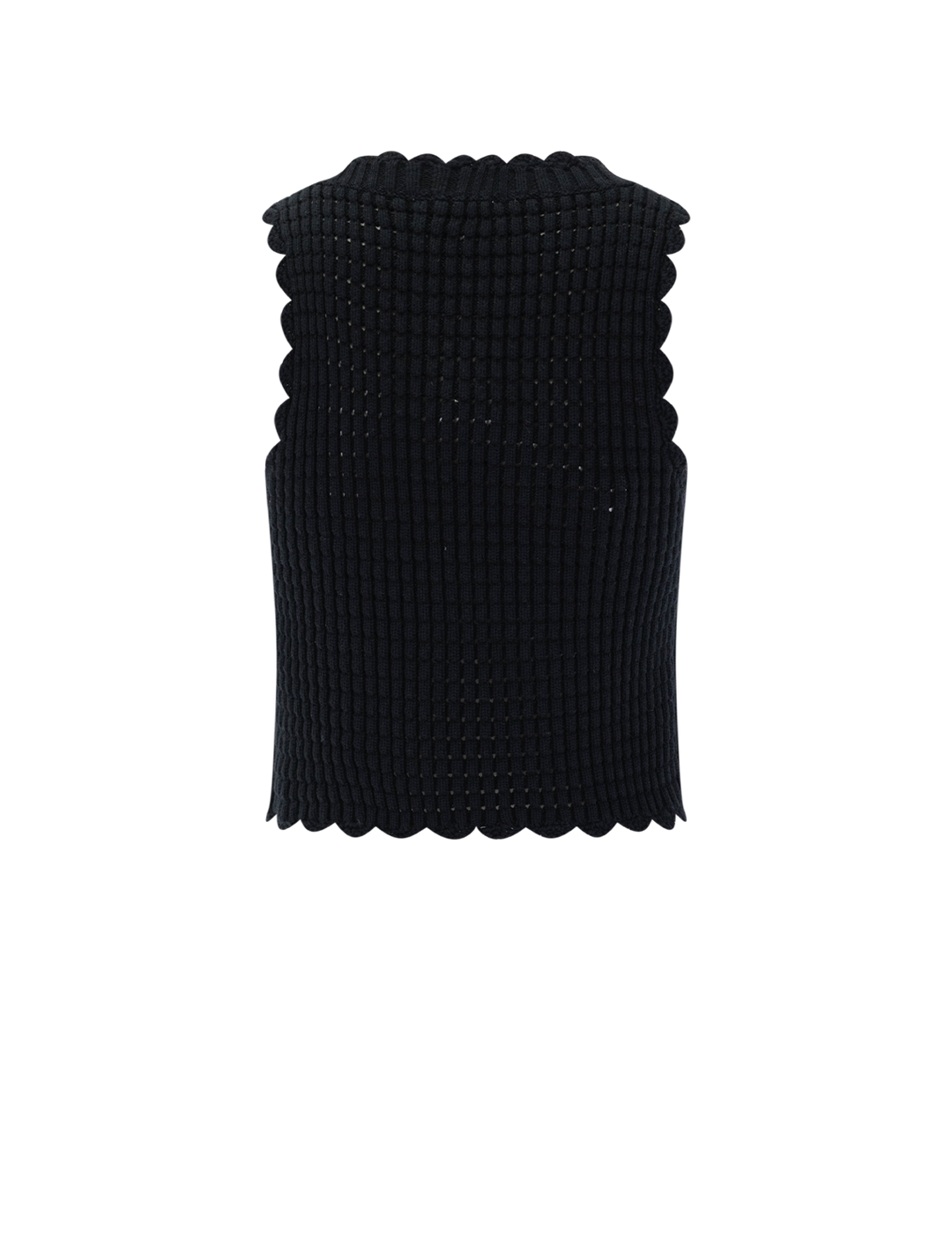 cotton textured lace top in black