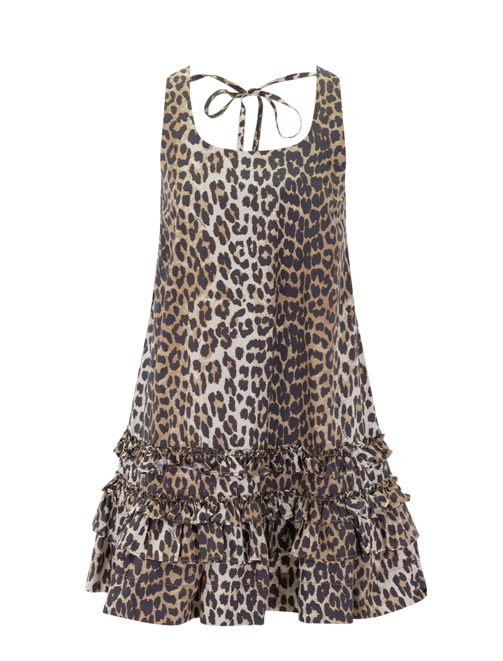 leopard ruffle tank dress