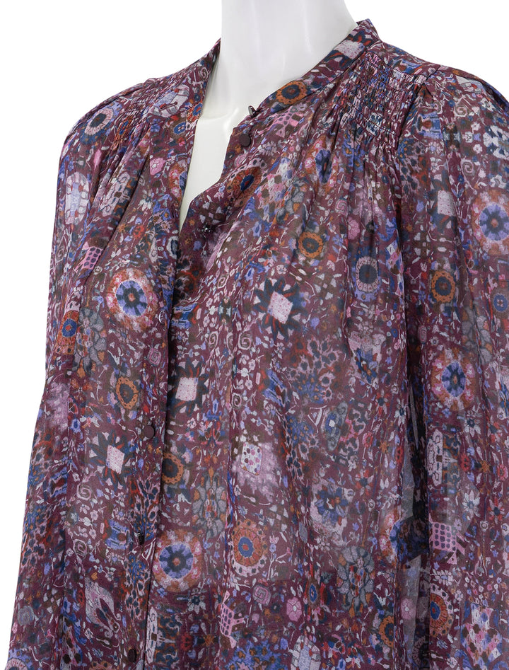 noeline blouse in plum floral