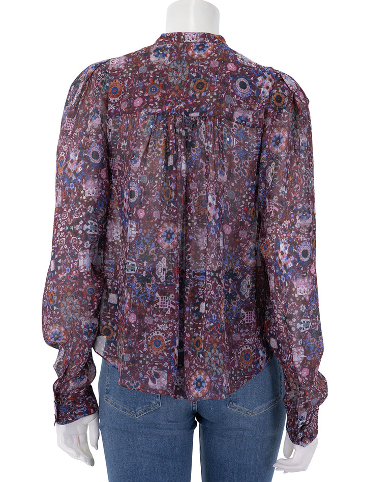 noeline blouse in plum floral