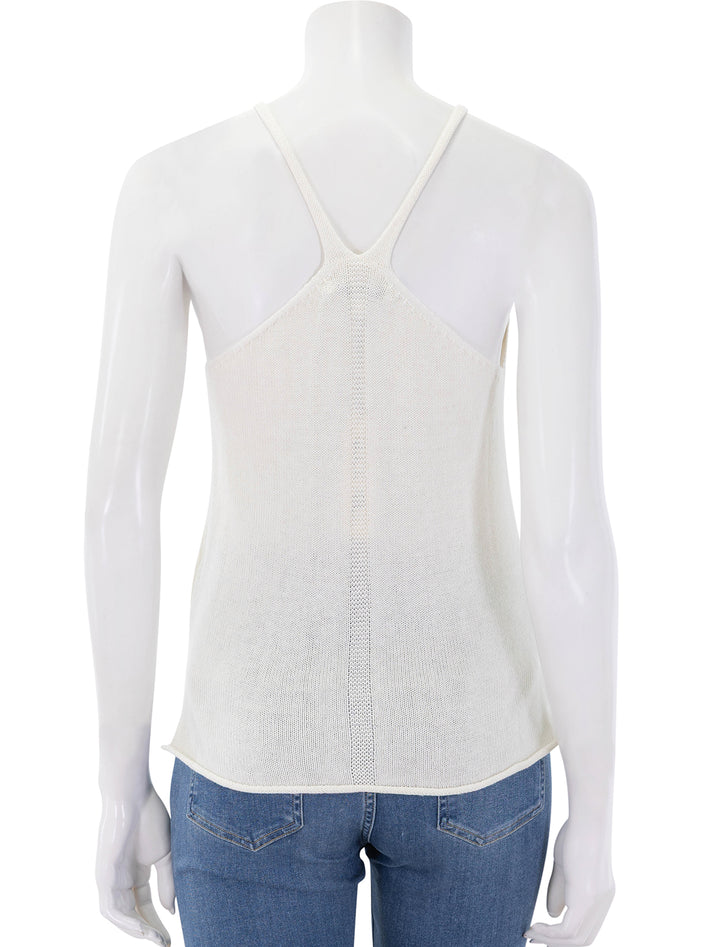 back view of josie tank in pearl linen cotton
