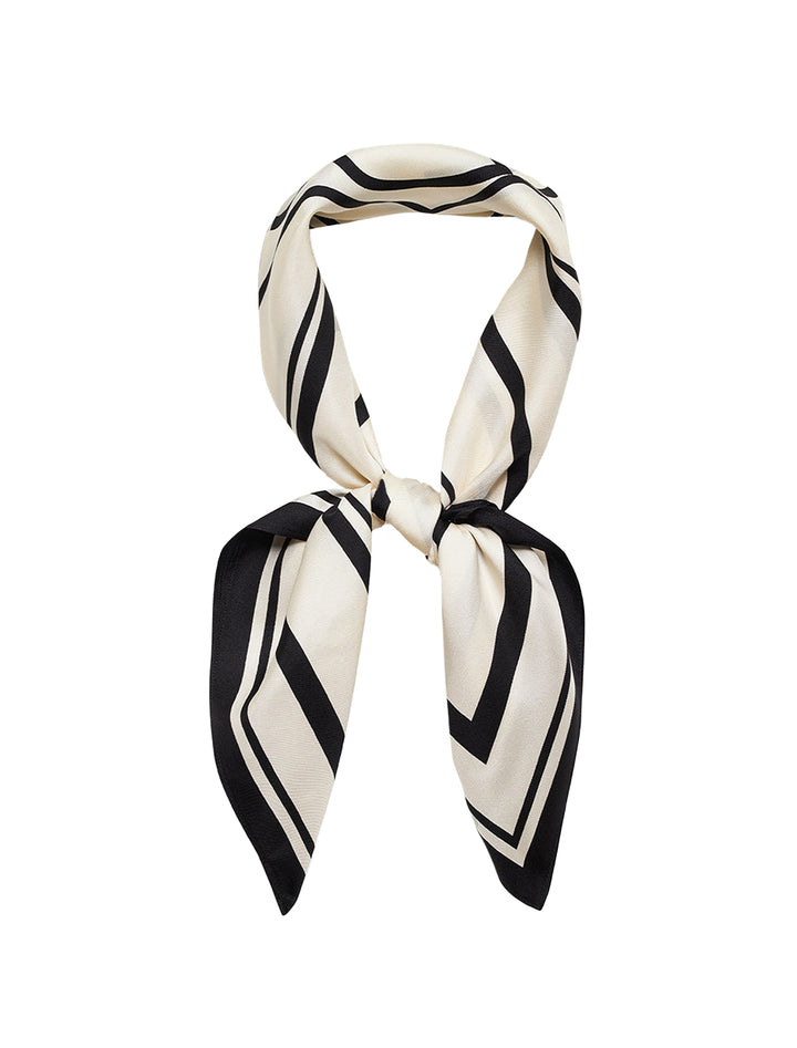 york scarf in ivory and black monogram