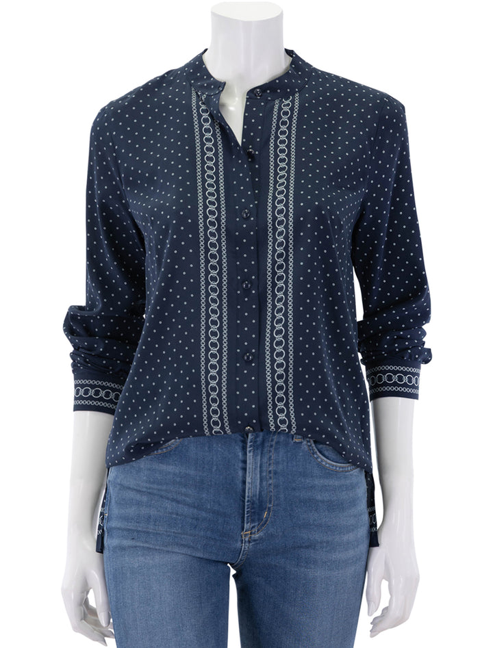 johnson blouse in navy multi
