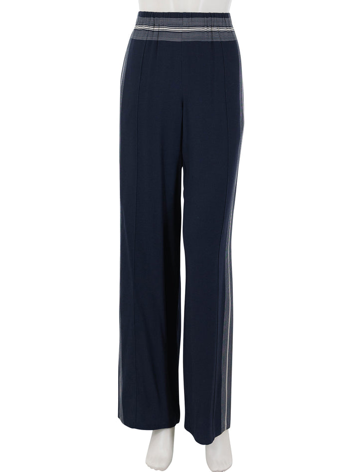 front view of handkerchief stripe pull on pants in coastal and pale canyon