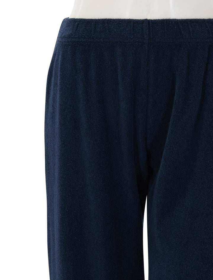 close up view of katie loop terry pants in navy