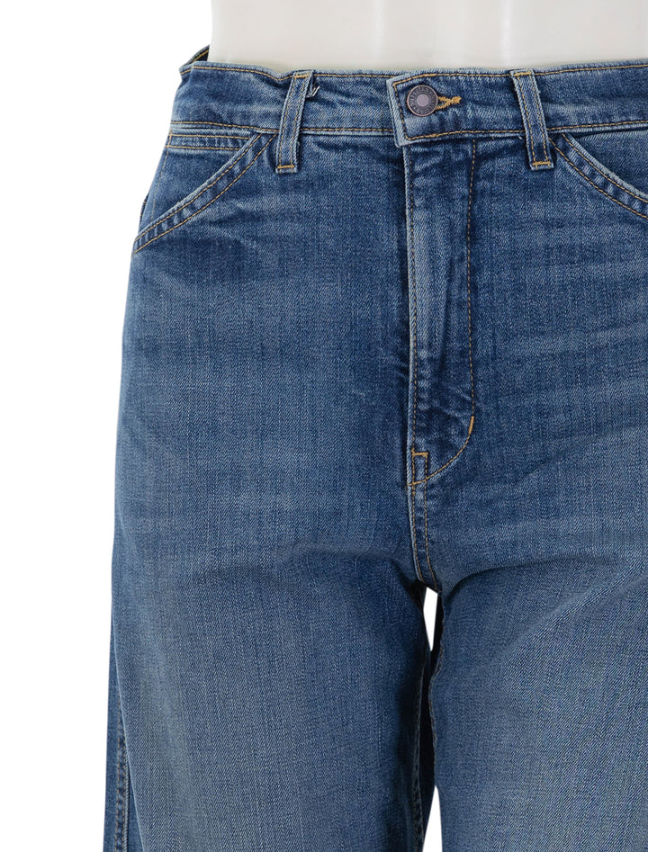 close up view of tribeca jean in classic wash