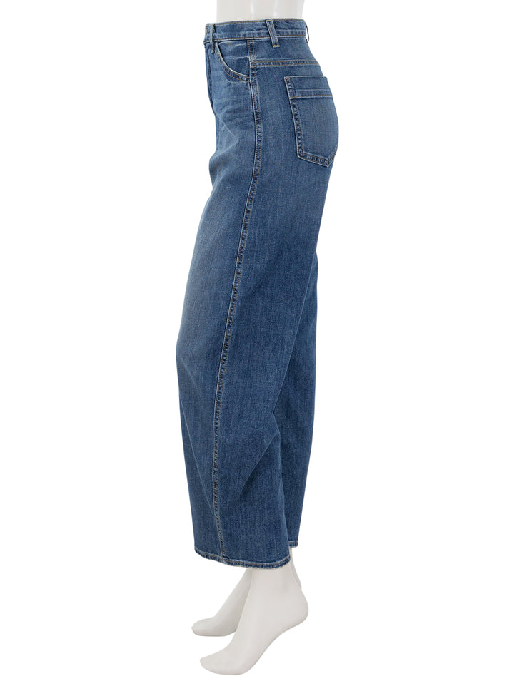 side view of tribeca jean in classic wash