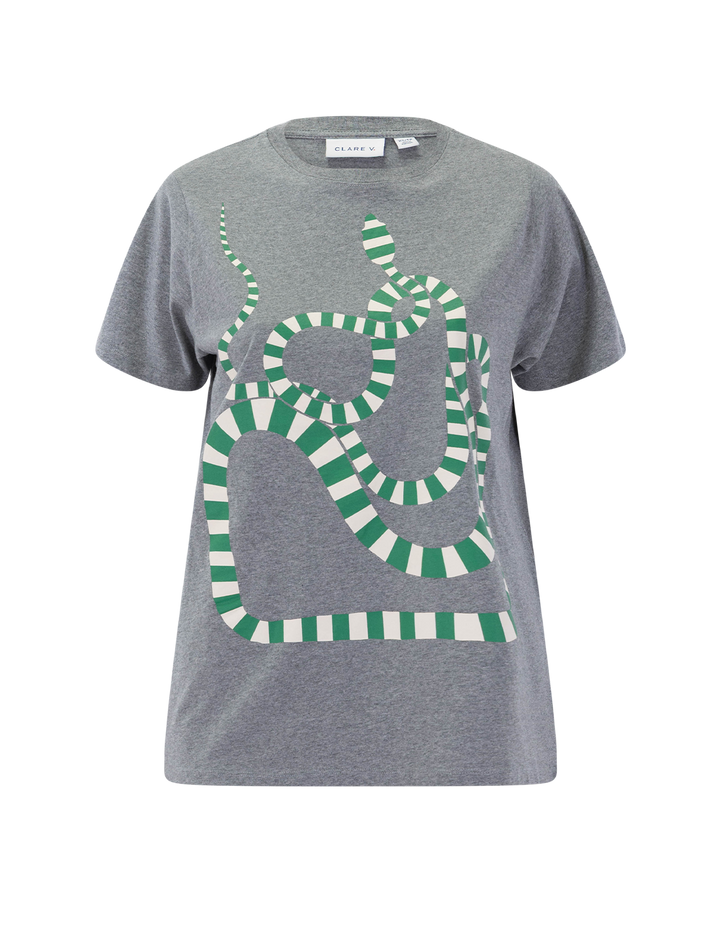 original tee in grey melange with snake