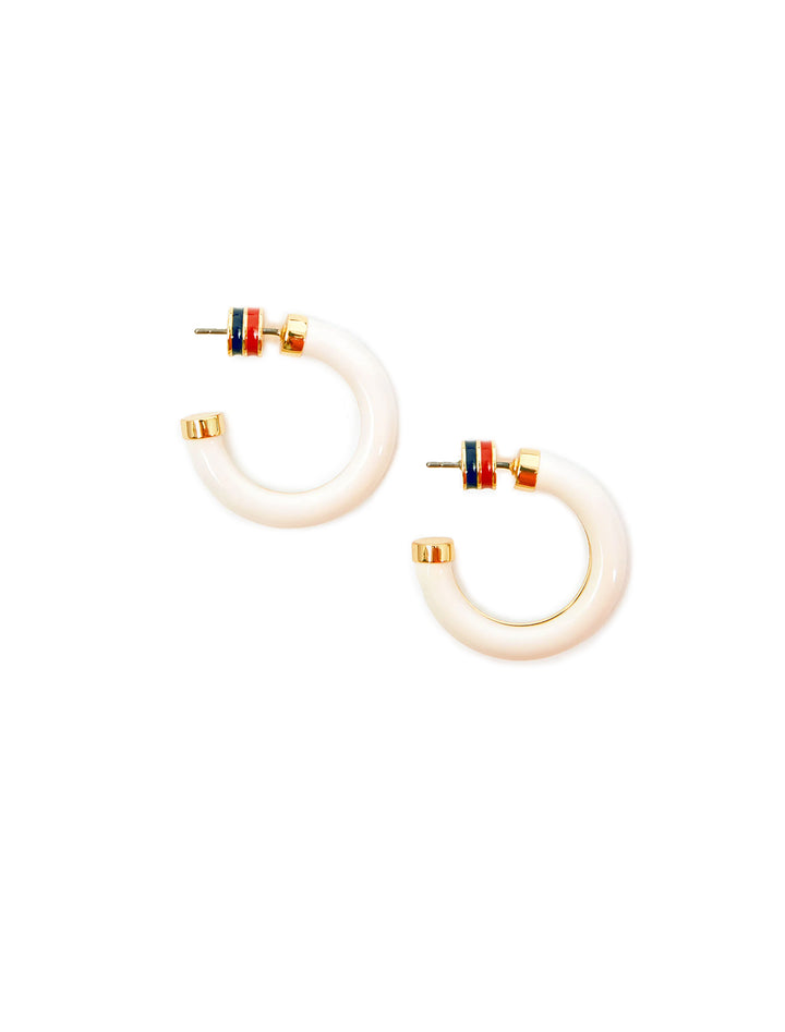 le tube hoop earrings in cream