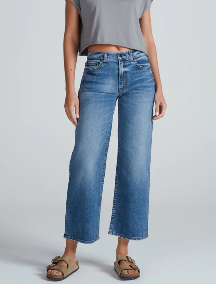 midrise crop wide leg in clean venice