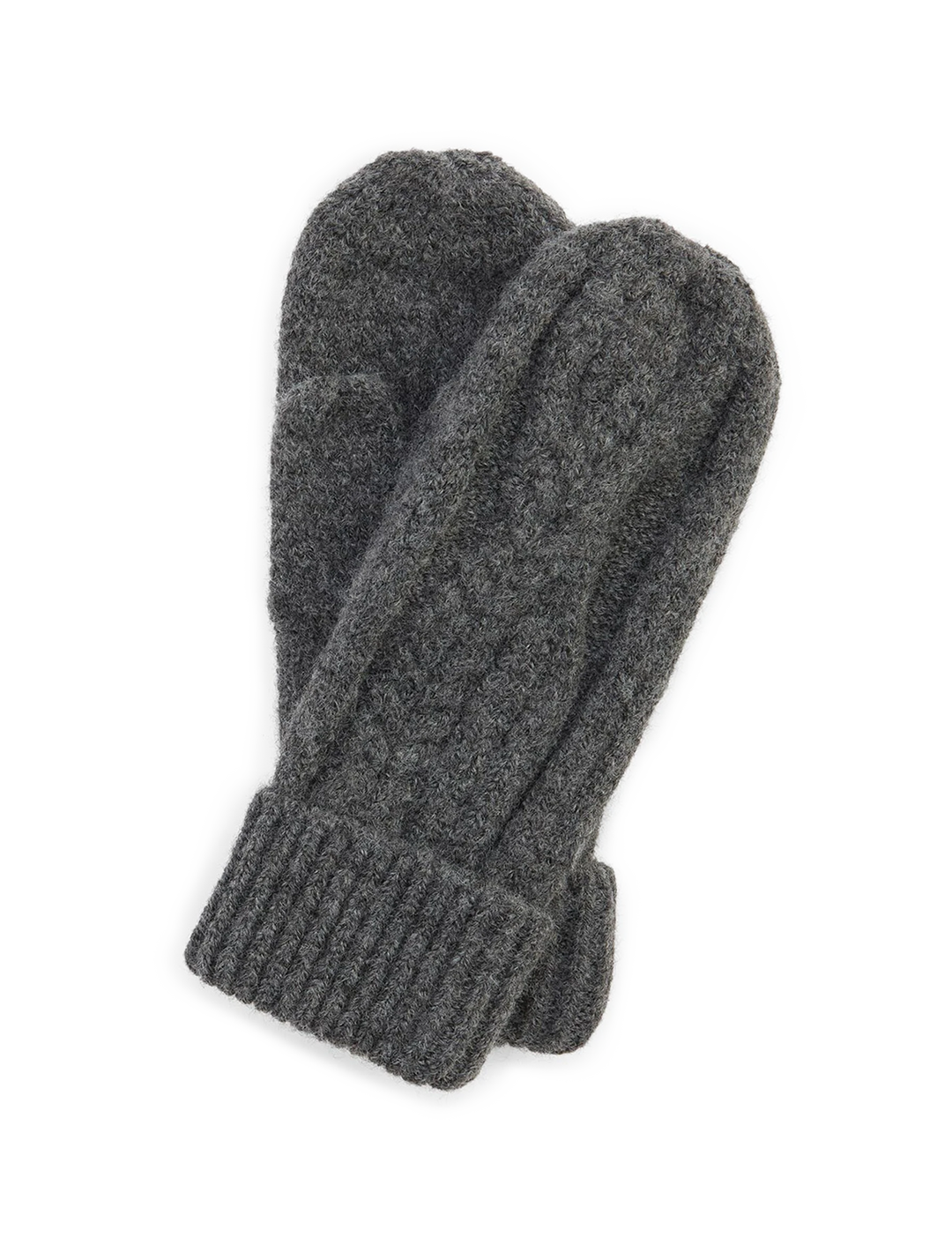 barbour elsdon knitted mittens in grey