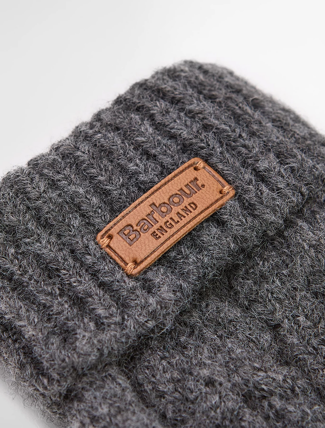 barbour elsdon knitted mittens in grey
