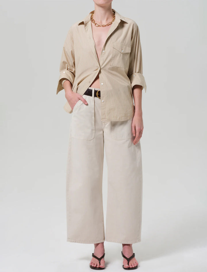 ayla cargo crop in pale stone