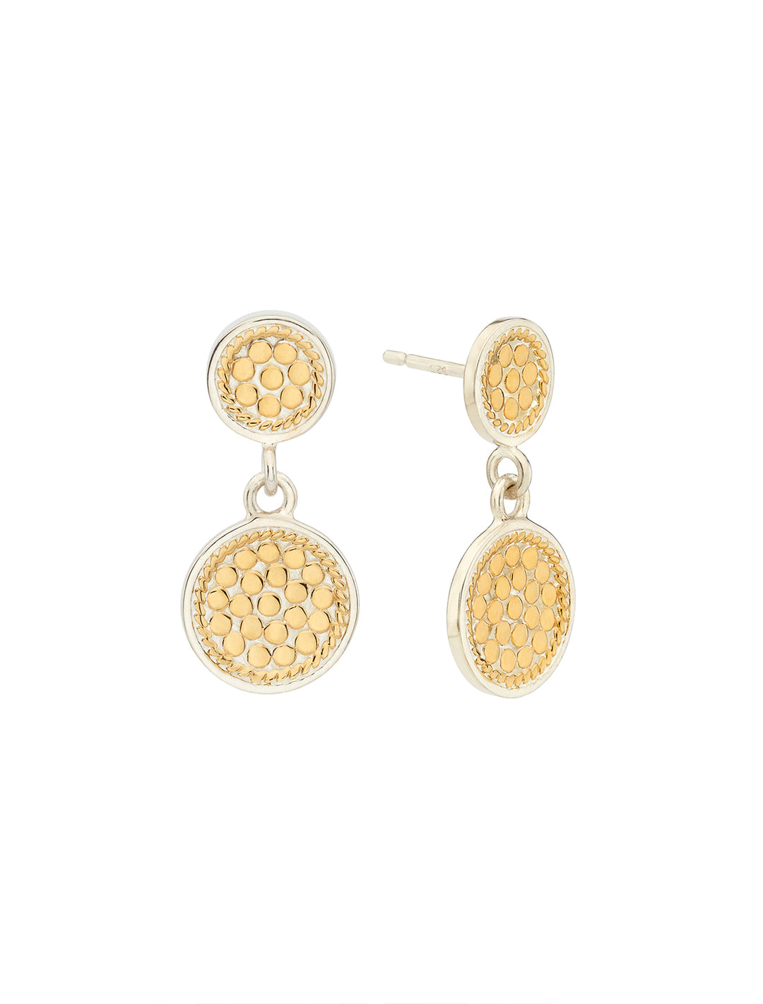 double disc drop earrings