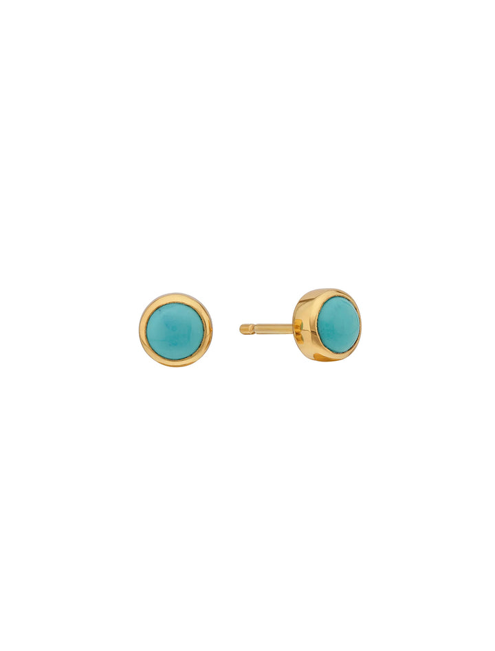 turquoise and gold studs