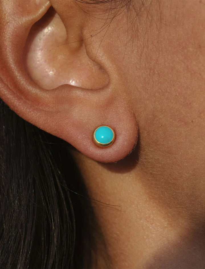 turquoise and gold studs
