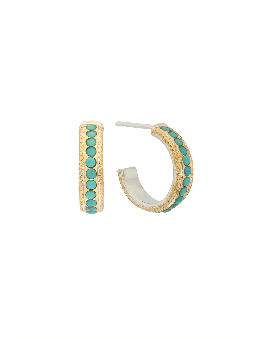 turquoise studded hoops