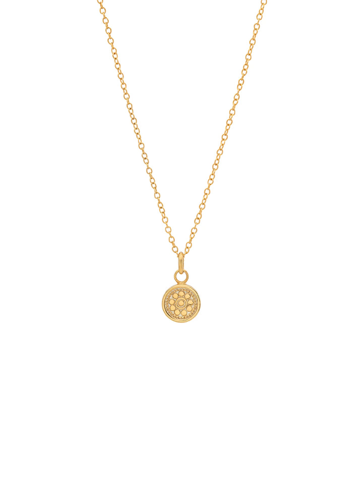 gold disc pendant necklace