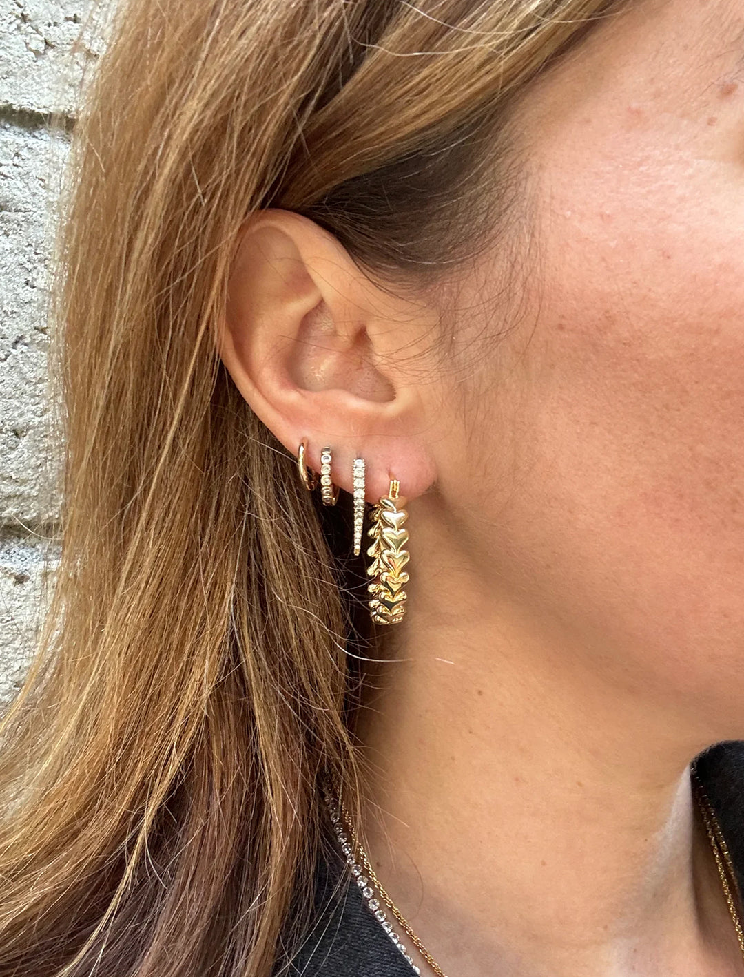 mariah heart hoops in gold