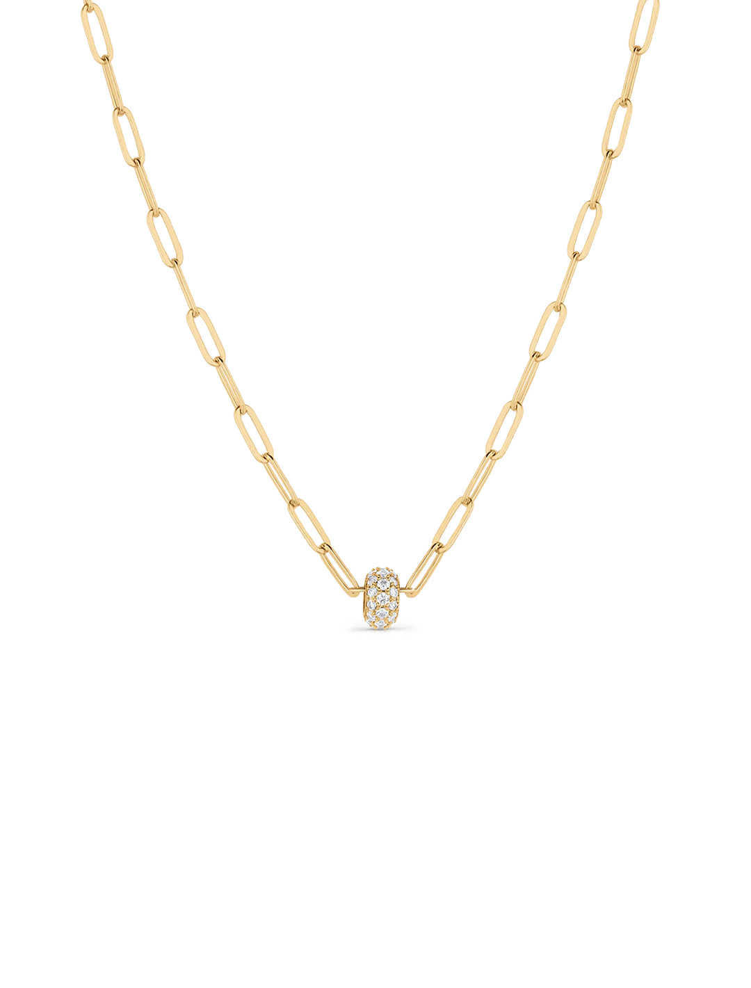 astra pave necklace in gold