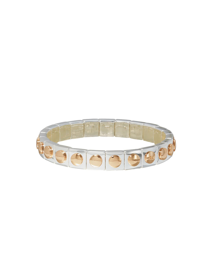 the stud bracelet in silver and gold