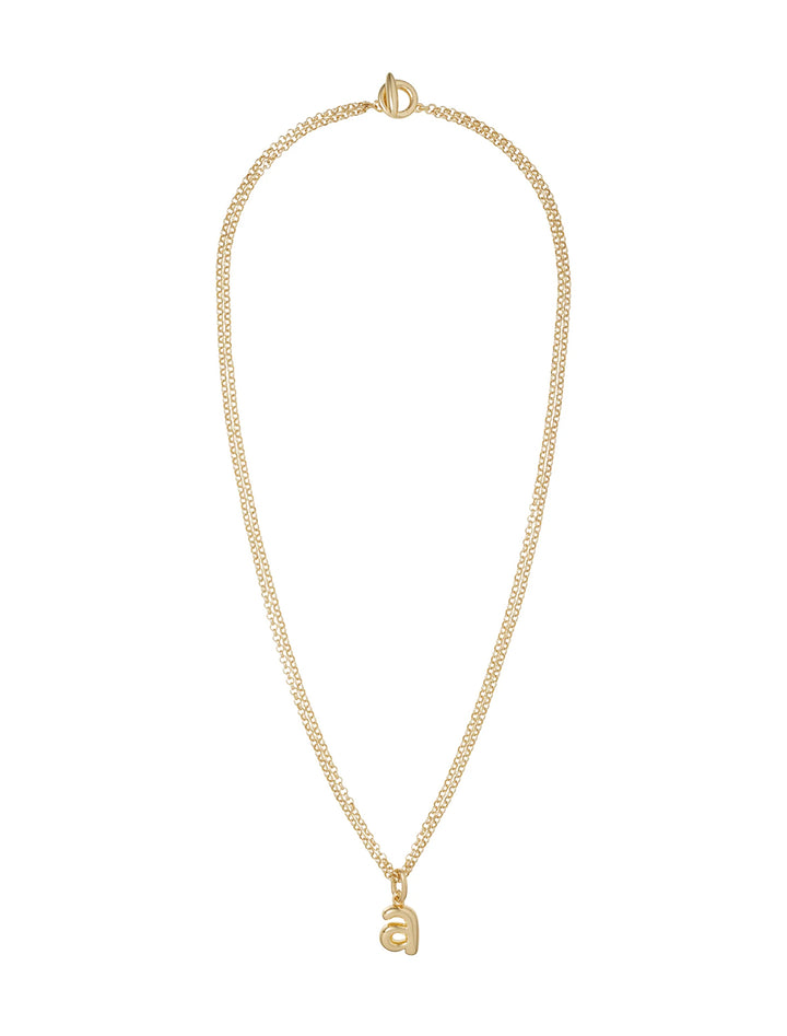 the puffy initial necklace | a