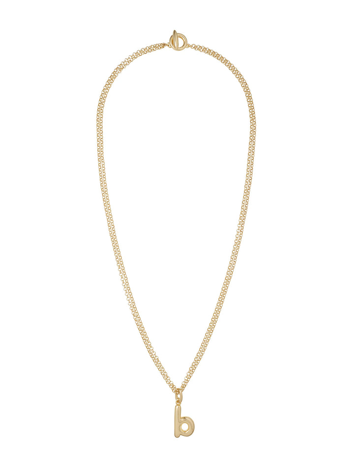 the puffy initial necklace | b