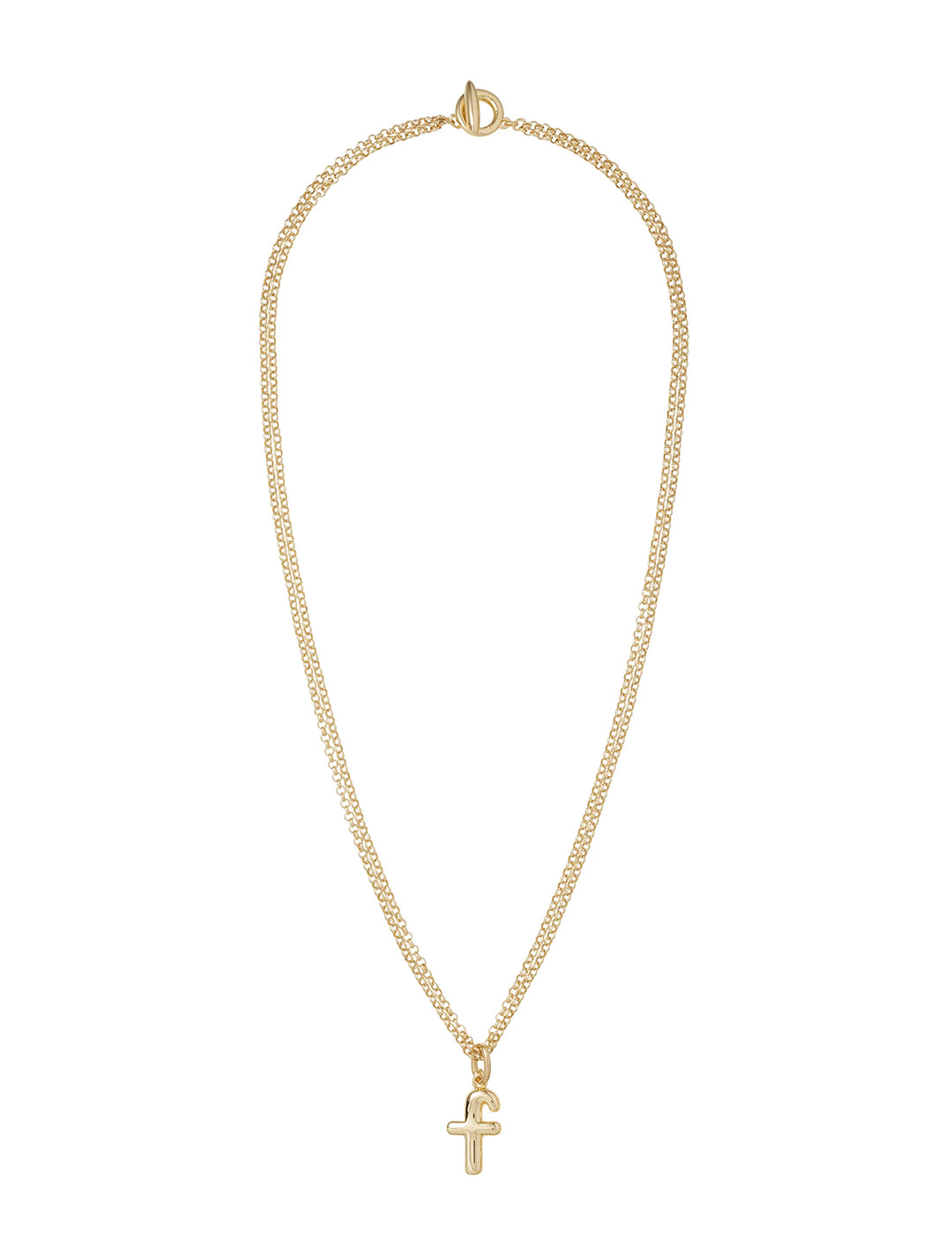 the puffy initial necklace | f