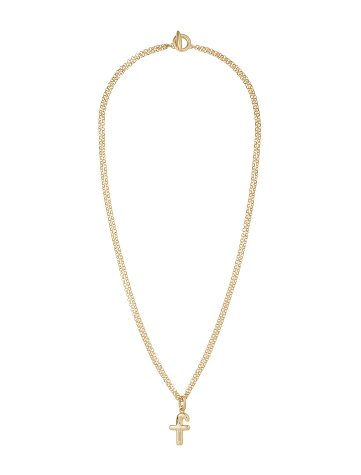 the puffy initial necklace | f