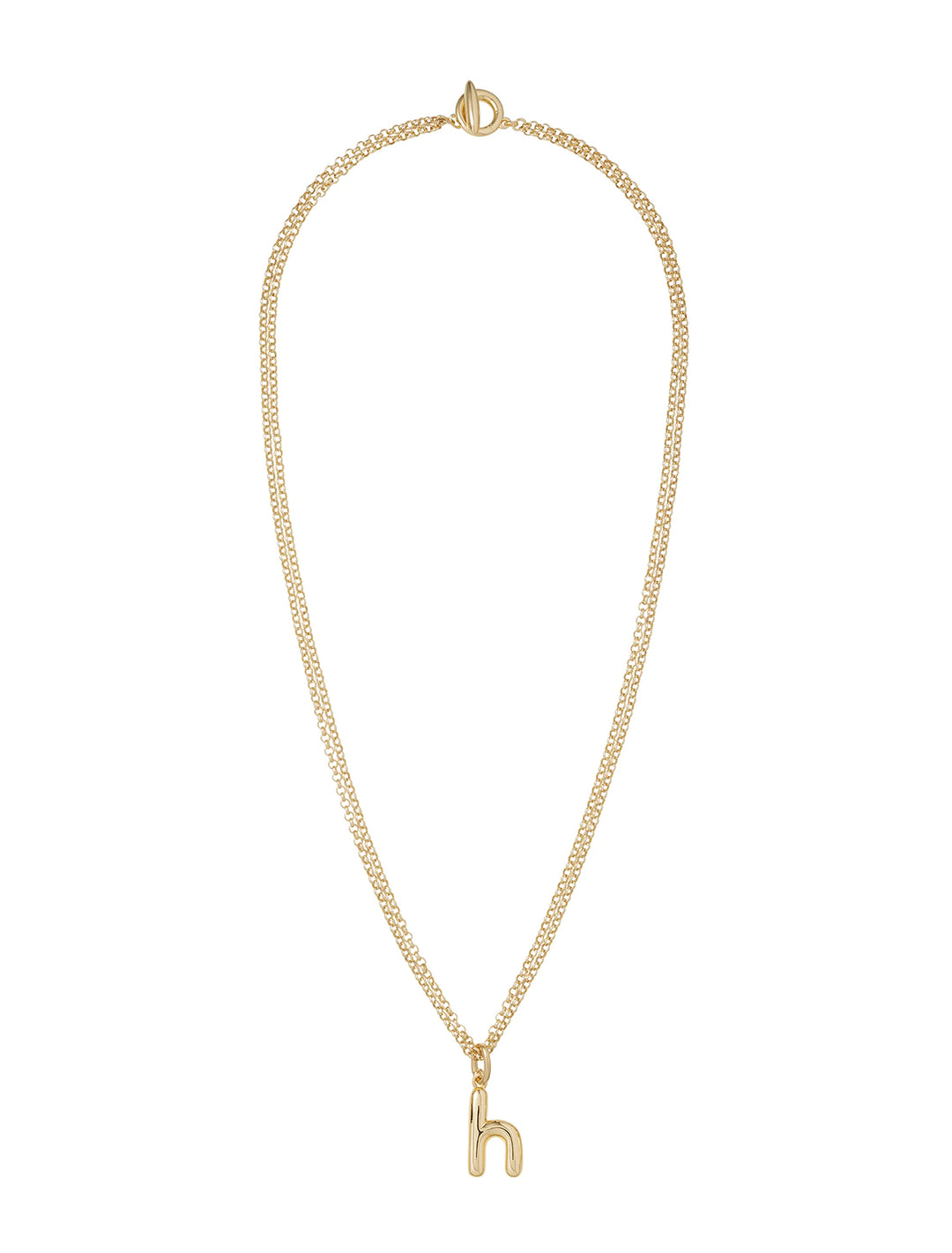 the puffy initial necklace | h