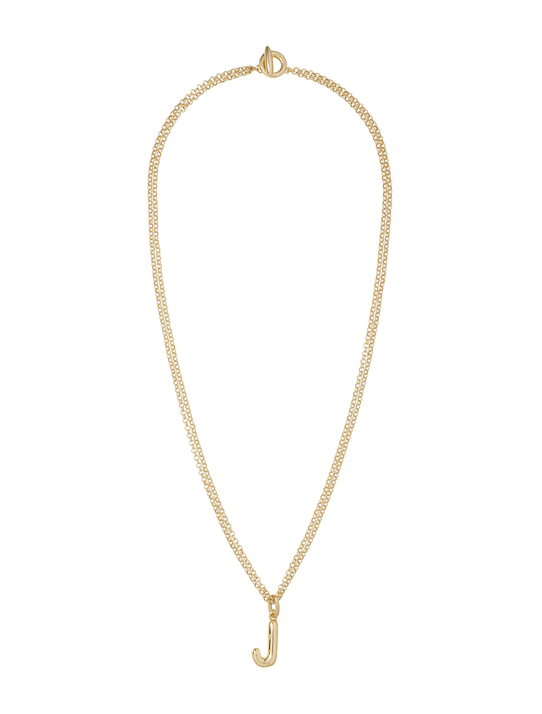 the puffy initial necklace | j