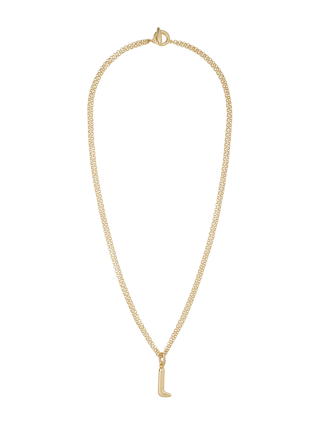 the puffy initial necklace | l