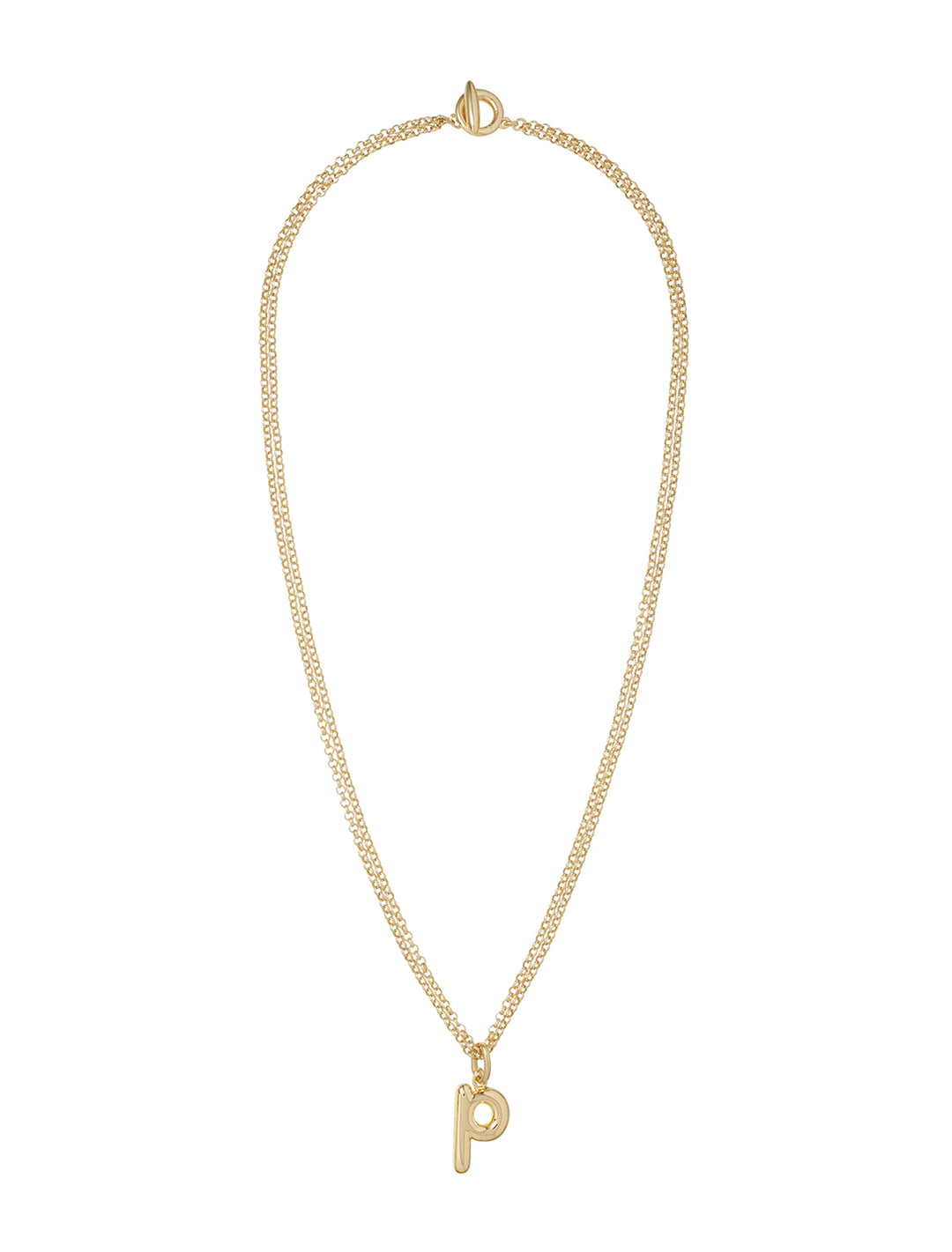 the puffy initial necklace | p