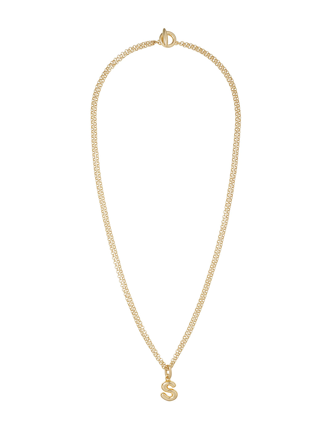 the puffy initial necklace | s