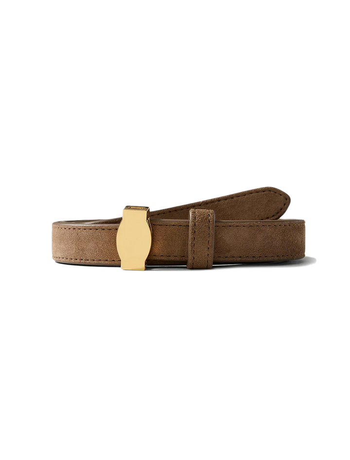 suede dash belt in bark