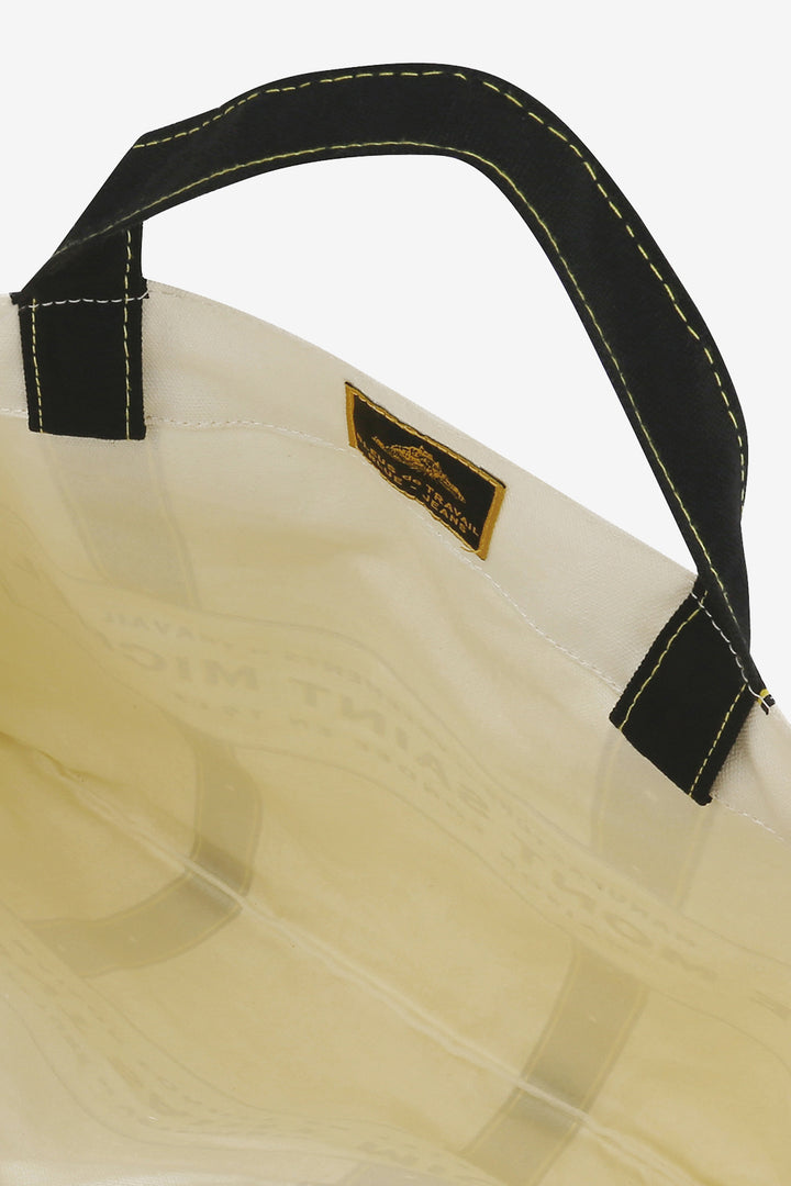 arlina printed tote in black