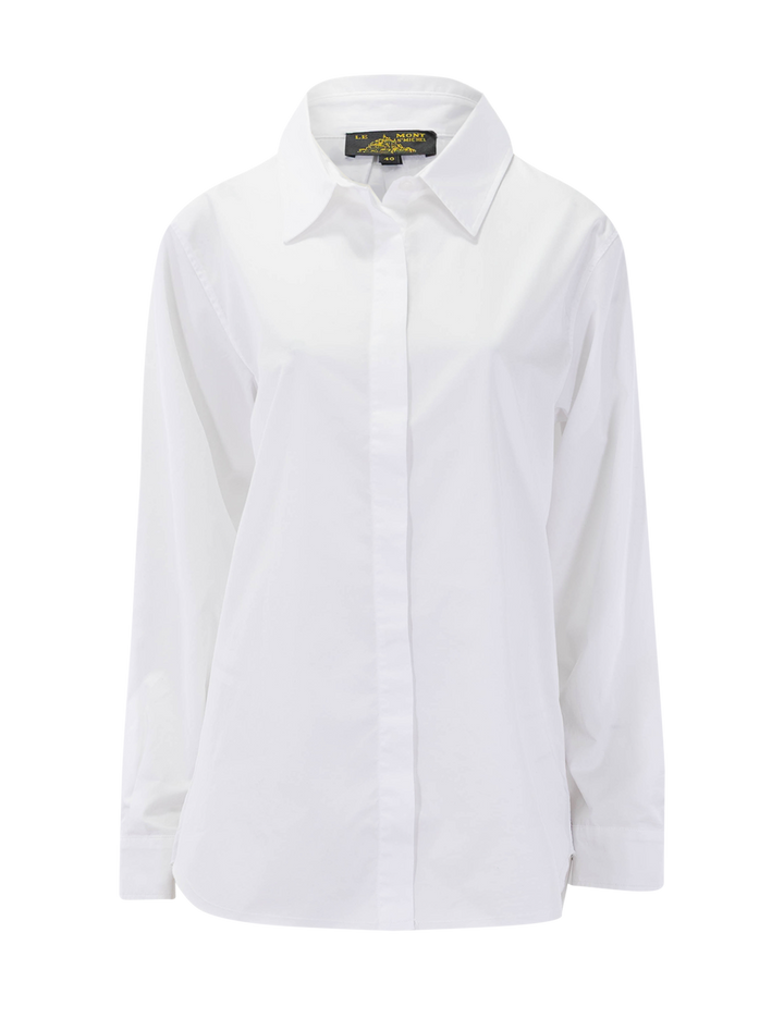 calixte raw edge shirt in white
