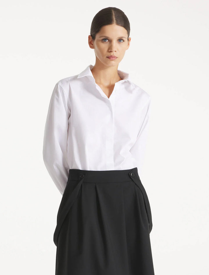 calixte raw edge shirt in white