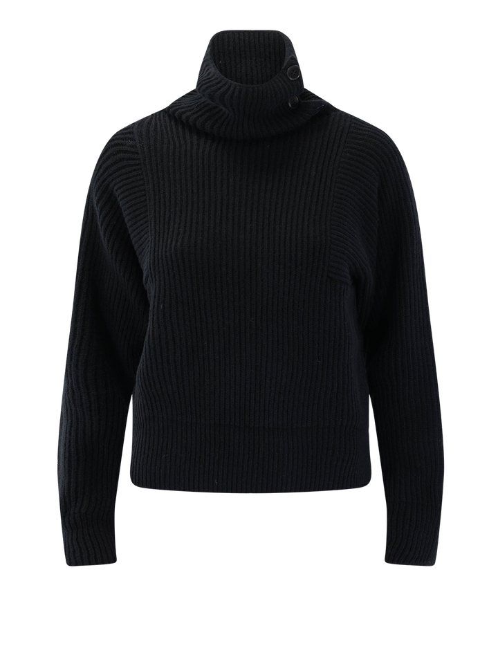 saimon ribbed turtleneck in black