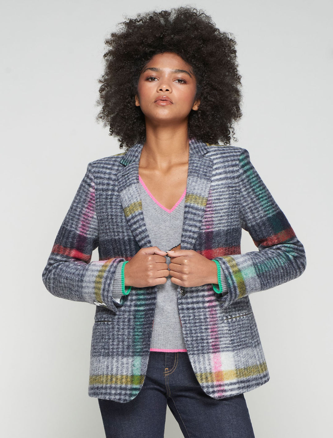 hannah blazer in plaid