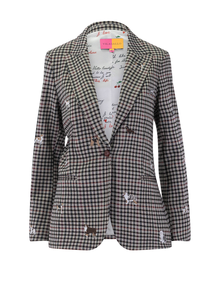 heather blazer in canine check
